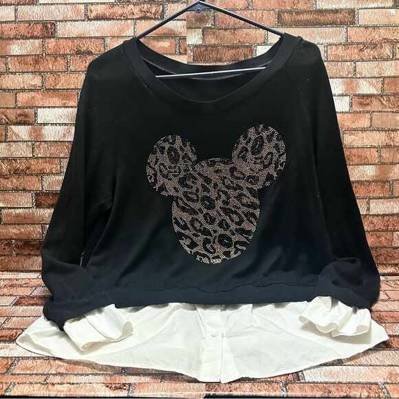 Feel Xaradu top Shirt long sleeve leopard Minnie Mouse face size 6 - Picture 1 of 10